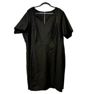 Eloquii Sheath Star Cut Out Neckline Black Dress Size 28